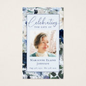 Kaart van het Blue Floral Memorial Funeral Prayer (Voorkant)