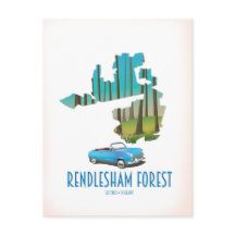  kaart van het bos Suffolk Rendlesham