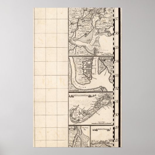 Kaart van het Britse Rijk in Amerika — Blad 12 Poster (Voorkant)