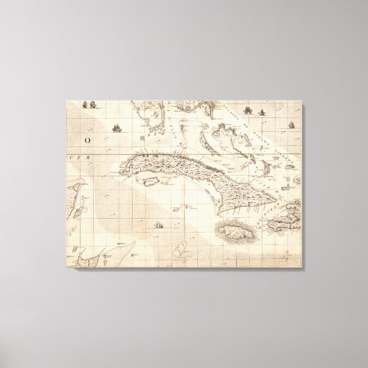 Kaart van het Britse Rijk in Amerika — Blad 14 Canvas Afdruk (Voorkant)