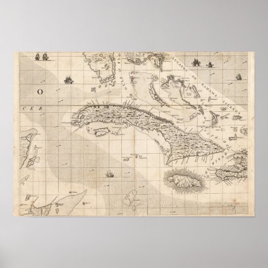 Kaart van het Britse Rijk in Amerika — Blad 14 Poster (Voorkant)