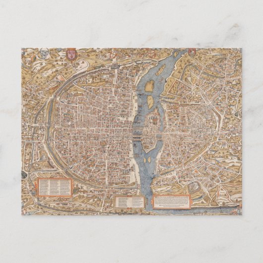  kaart van het Canvas van Parijs Frankrijk (Voorkant)