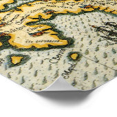  kaart van het Caribisch gebied (1594) Poster (Hoek)