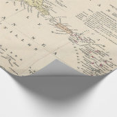  kaart van het Caribisch gebied (1850) Cadeaupapier (Hoek)