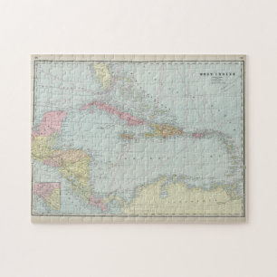 kaart van het Caribisch gebied (1889) Legpuzzel