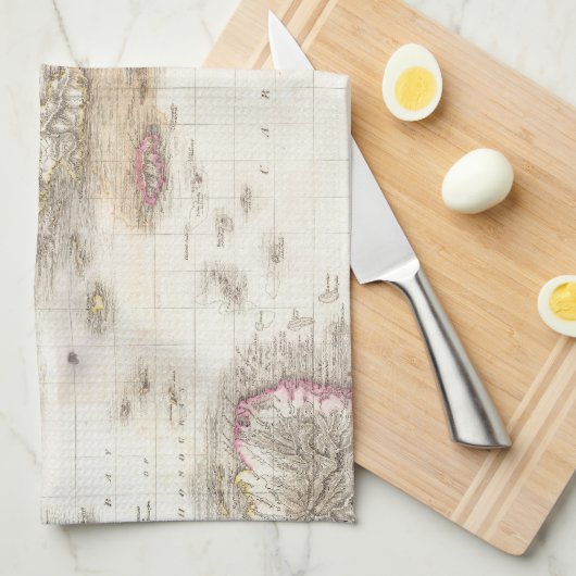 kaart van het Caribisch gebied Theedoek (Quarter Fold)