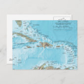 kaart van het Caribisch gebied - VS (Voorkant / Achterkant)