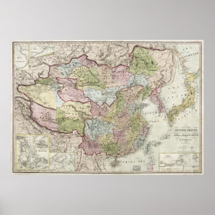 Kaart van het Chinese Rijk (1847) Poster