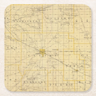 Kaart van het district Boone Vierkante Kartonnen Onderzetter