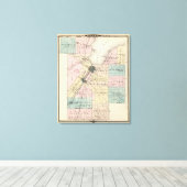 Kaart van het district Brown, staat Wisconsin Canvas Afdruk (Insitu (Houten vloer))