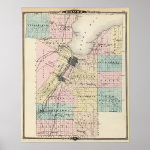 Kaart van het district Brown, staat Wisconsin Poster