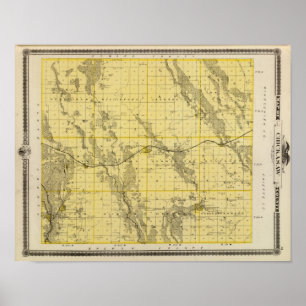 Kaart van het district Chickasaw, staat Iowa Poster