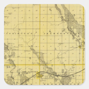 Kaart van het district Chickasaw, staat Iowa Vierkante Sticker