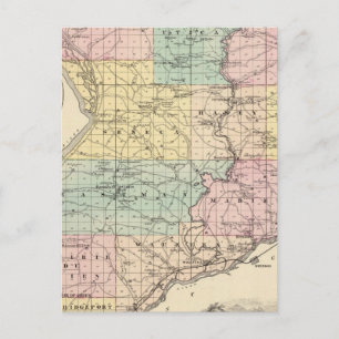 Kaart van het district Crawford, staat Wisconsin