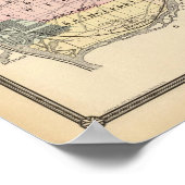 Kaart van het district Crawford, staat Wisconsin Poster (Hoek)