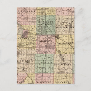 Kaart van het district Dodge, staat Wisconsin