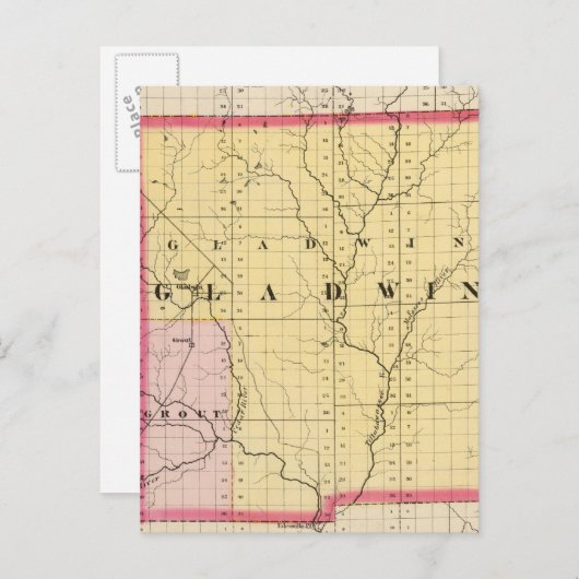 Kaart van het district Gladwin, Michigan (Voorkant / Achterkant)