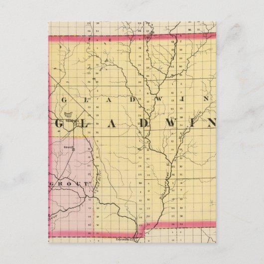 Kaart van het district Gladwin, Michigan (Voorkant)