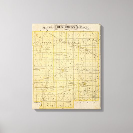 Kaart van het district Hendricks Canvas Afdruk (Voorkant)