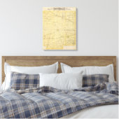 Kaart van het district Hendricks Canvas Afdruk (Insitu (Slaapkamer))