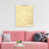 Kaart van het district Hendricks Canvas Afdruk (Insitu (Woonkamer))