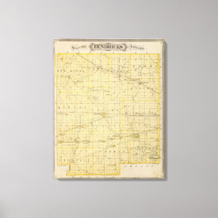 Kaart van het district Hendricks Canvas Afdruk