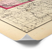 Kaart van het district Ingham, Michigan Poster (Hoek)