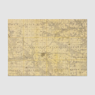 Kaart van het district Jefferson, staat Iowa Tissuepapier