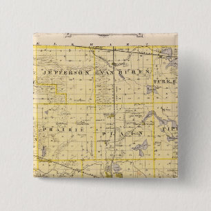 Kaart van het district Kosciusko Vierkante Button 5,1 Cm