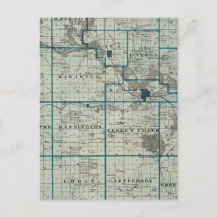 Kaart van het district Marshall, staat Iowa