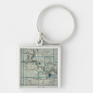 Kaart van het district Marshall, staat Iowa Sleutelhanger