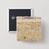 Kaart van het district Marshall Vierkante Button 5,1 Cm (Voorkant /achterkant)