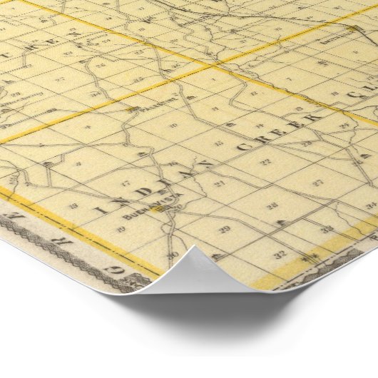 Kaart van het district Monroe Poster (Hoek)