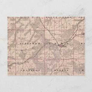 Kaart van het district Monroe, staat Iowa