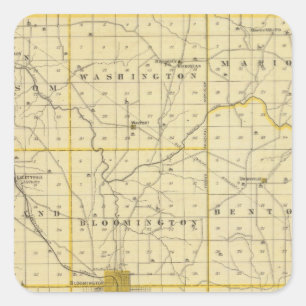 Kaart van het district Monroe Vierkante Sticker