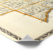 Kaart van het district Peoria en van Minonk Poster (Hoek)