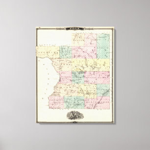 Kaart van het district Polk, staat Wisconsin Canvas Afdruk