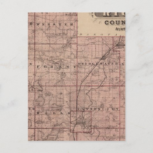 Kaart van het district Rice, Minnesota (Voorkant)