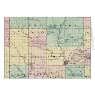 Kaart van het district Shawano, staat Wisconsin