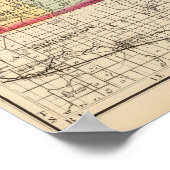 Kaart van het district Shiawassee, Michigan Poster (Hoek)