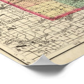 Kaart van het district Van Buren, Michigan Poster (Hoek)