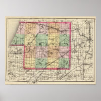 Kaart van het district Van Buren, Michigan