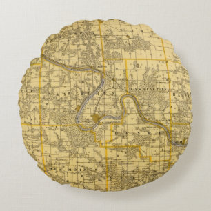 Kaart van het district Van Buren, staat Iowa Rond Kussen