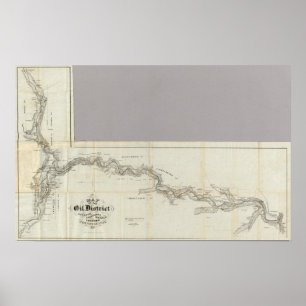 Kaart van het district Venango Poster