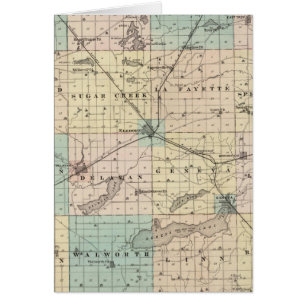 Kaart van het district Walworth, staat Wisconsin