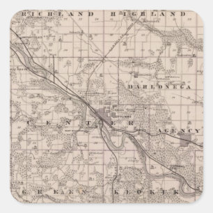 Kaart van het district Wapello, staat Iowa Vierkante Sticker