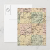 Kaart van het district Waukesha, staat Wisconsin (Voorkant / Achterkant)