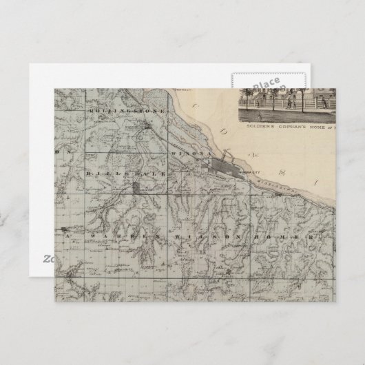 Kaart van het district Winona, Minnesota (Voorkant / Achterkant)