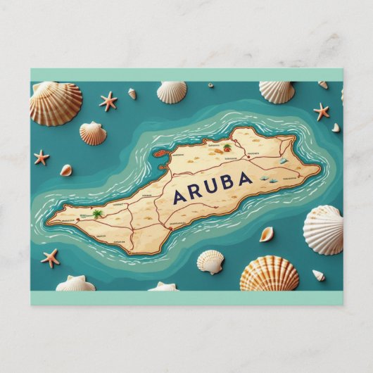 Kaart van het eiland Aruba (Voorkant)