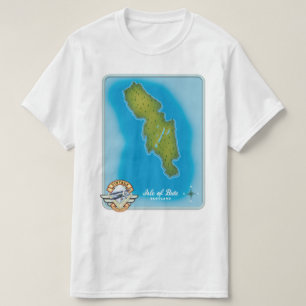 Kaart van het eiland Bute T-shirt